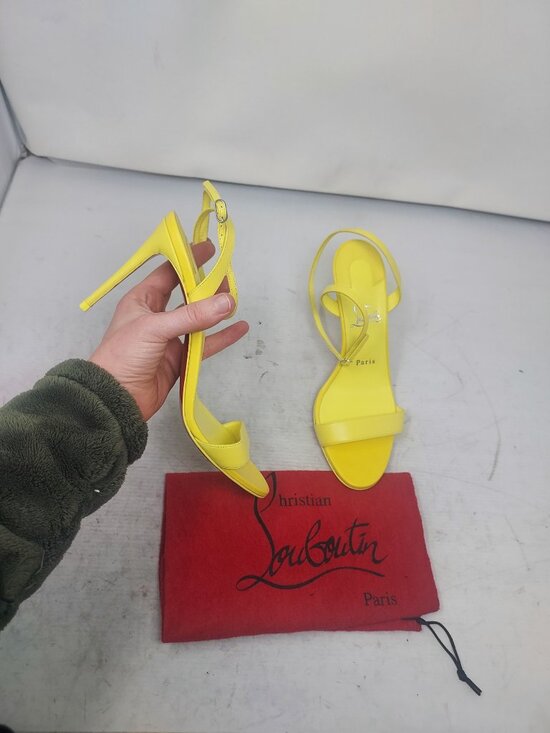 Christian Louboutin Shoes - Christian Louboutin Loubigirl Yellow Ankle Strap Heel Sandal